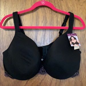 Cotton Lace-Trim Full Coverage Bra-44DD